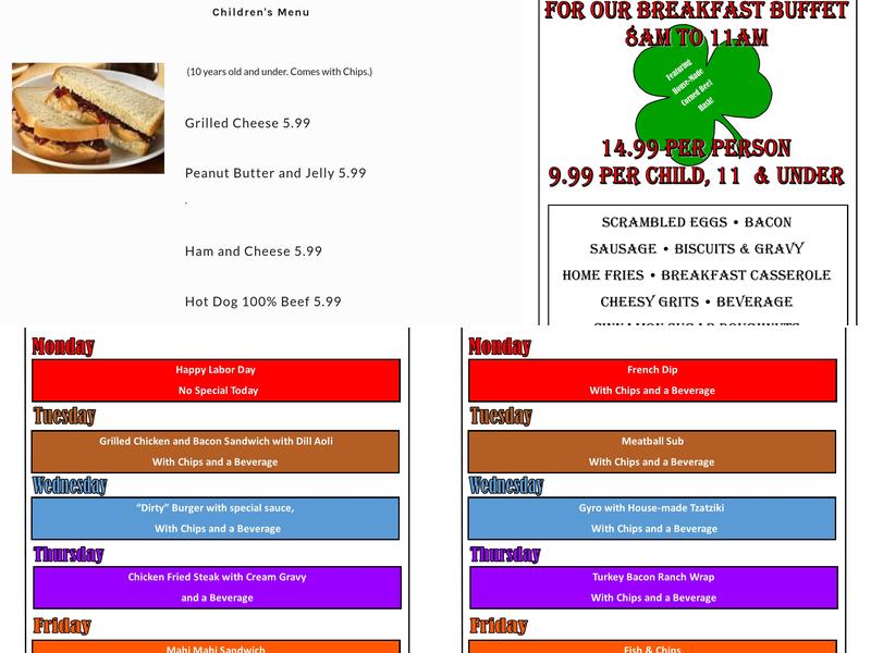 Freds Backside Deli Menu