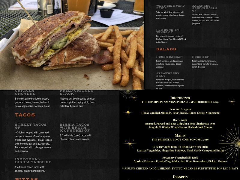 West Side Yard Menu