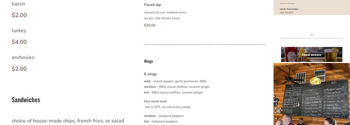 The Bird Menu