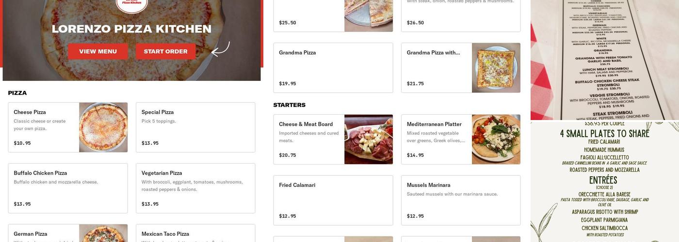 Lorenzo Pizza Kitchen And Wine Bar Menu