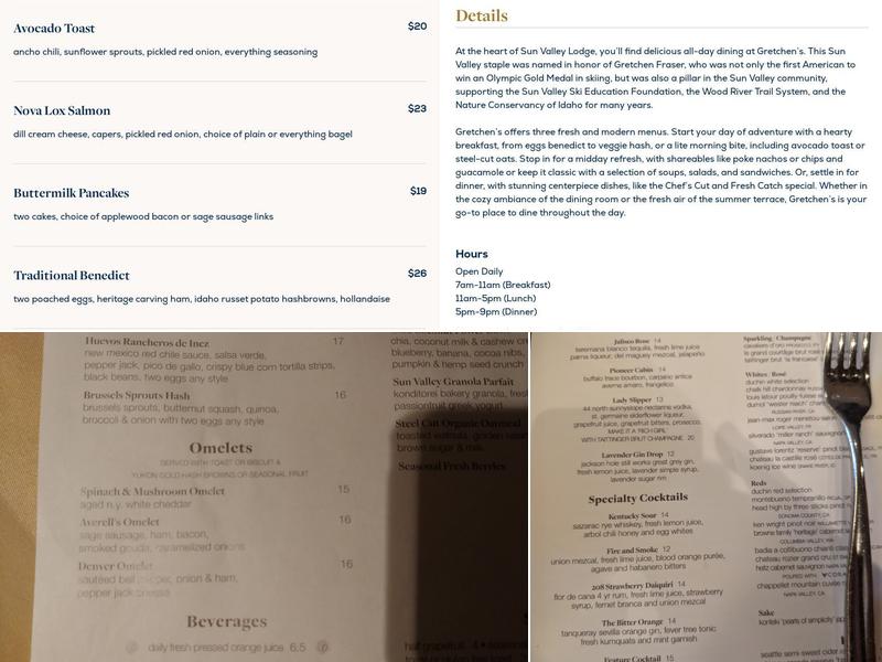 Gretchen's Menu