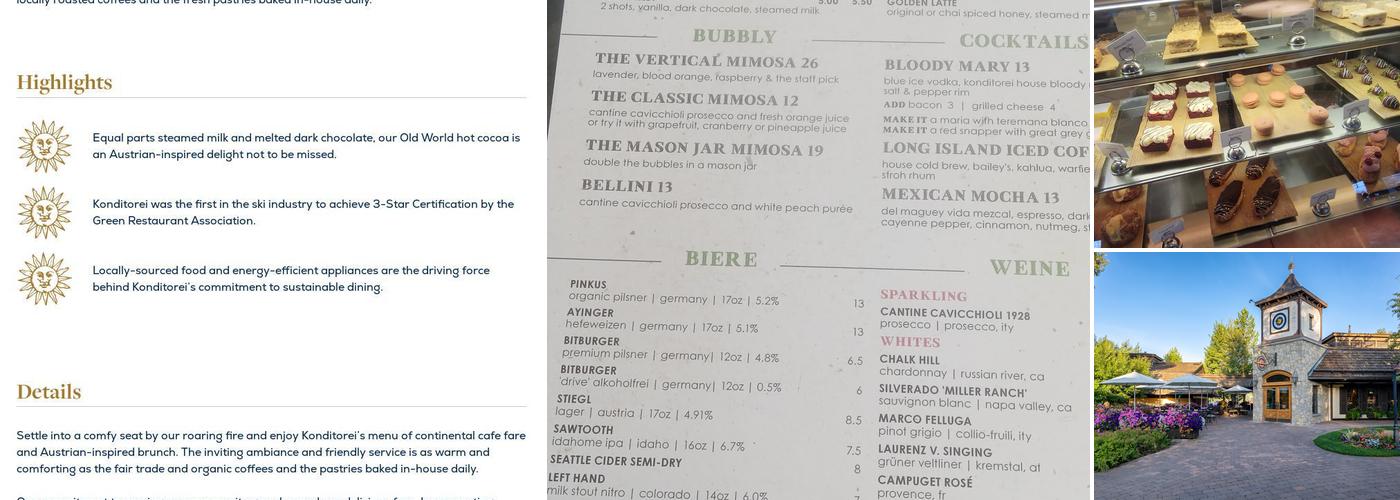 Konditorei Restaurant Menu
