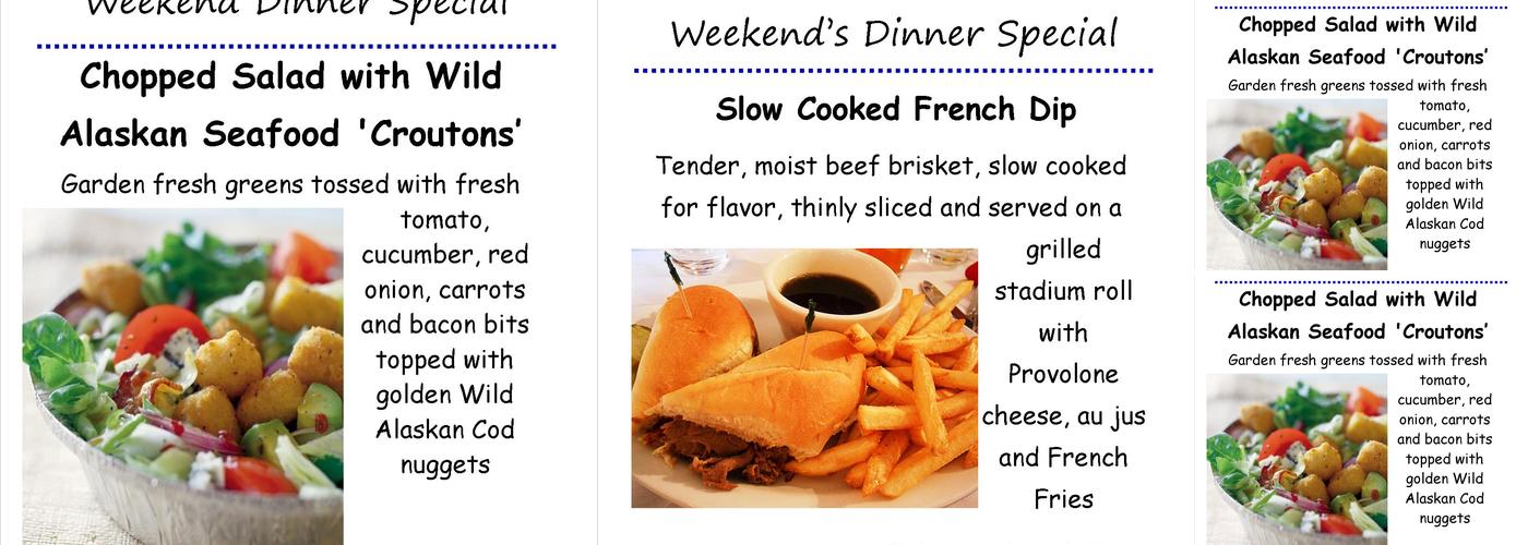 The Cliff Bar and Grille Menu