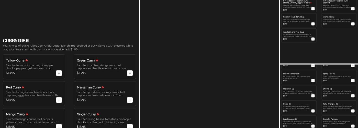 Chili Basil Thai Menu