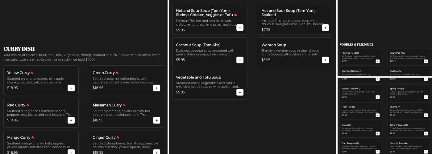 Chili Basil Thai Menu