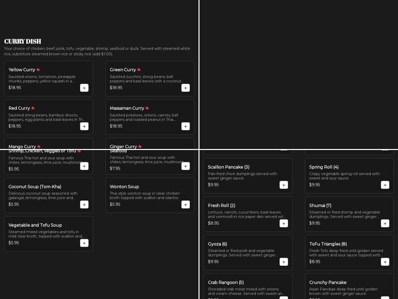 Chili Basil Thai Menu
