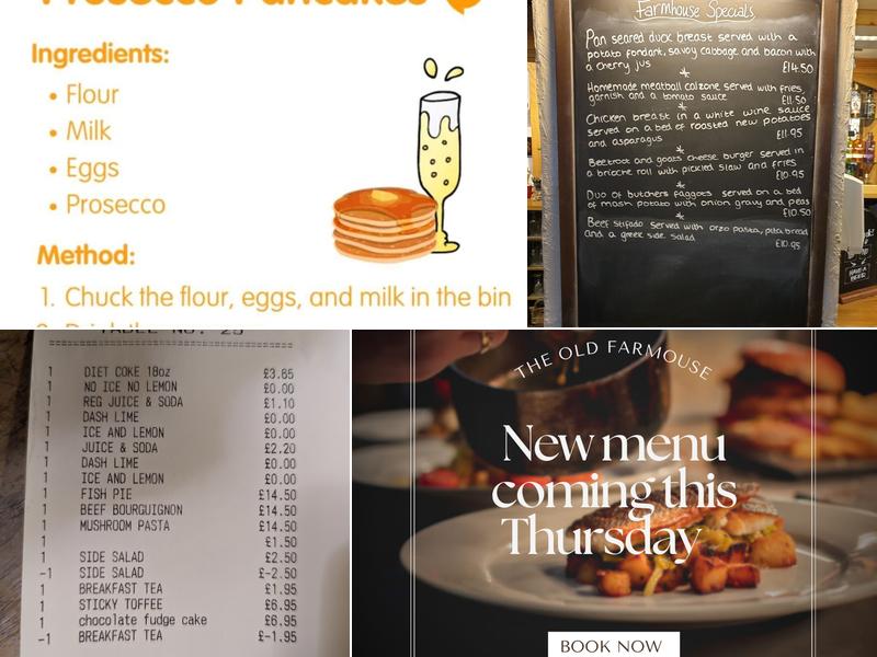 Old Farmhouse Nailsea Menu