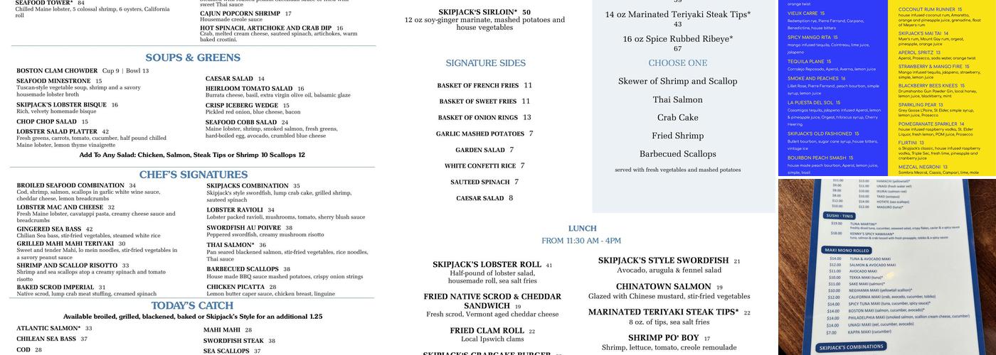 Skipjack's Menu