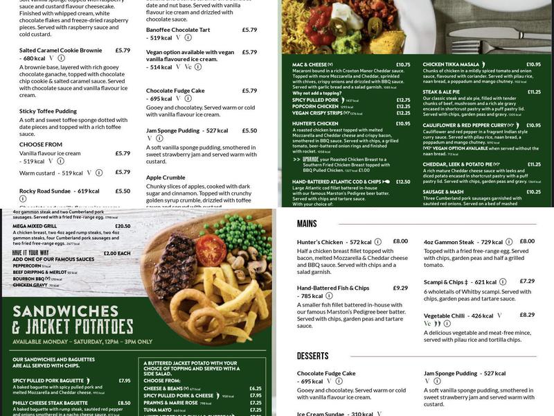 Cock of Tupsley Menu