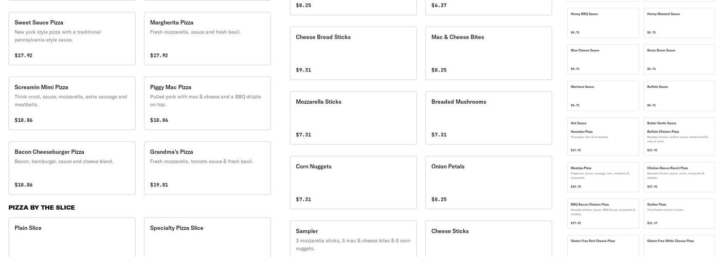 Tri Pi Pizzeria Menu