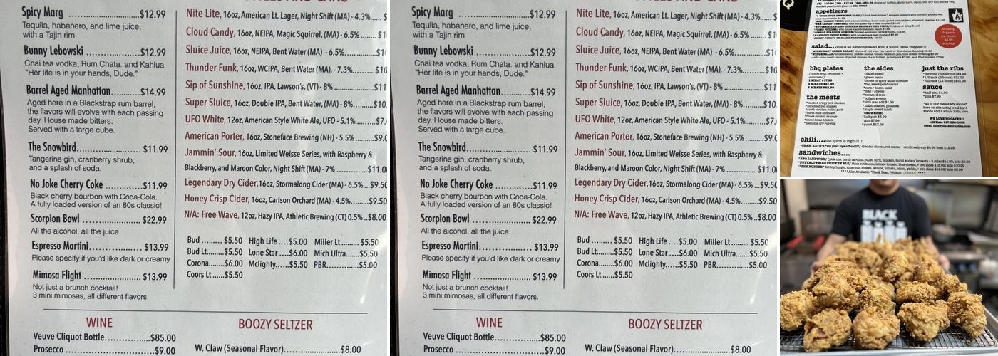 Blackstrap BBQ Menu
