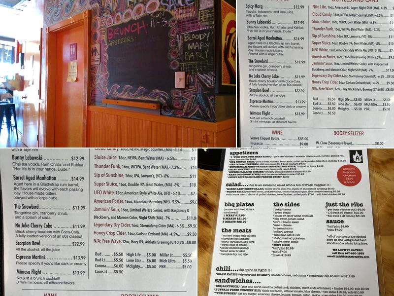Blackstrap BBQ Menu
