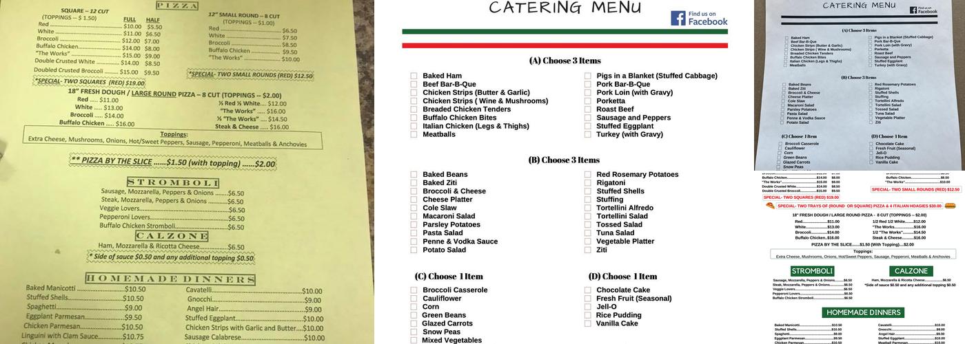 Cigarette outlet Menu