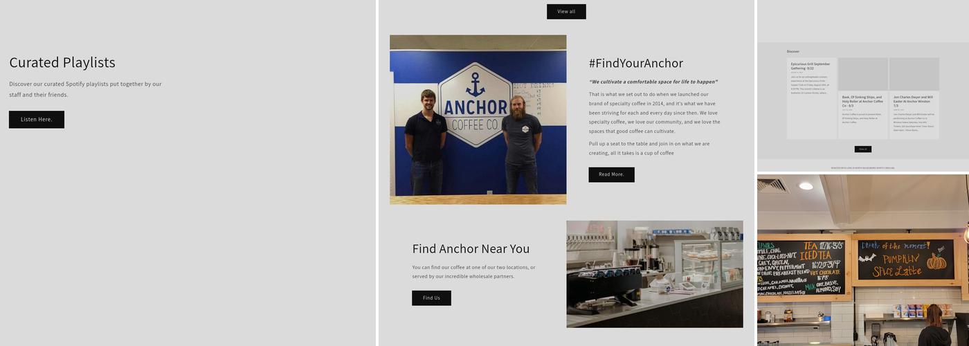 Anchor Coffee Co Menu