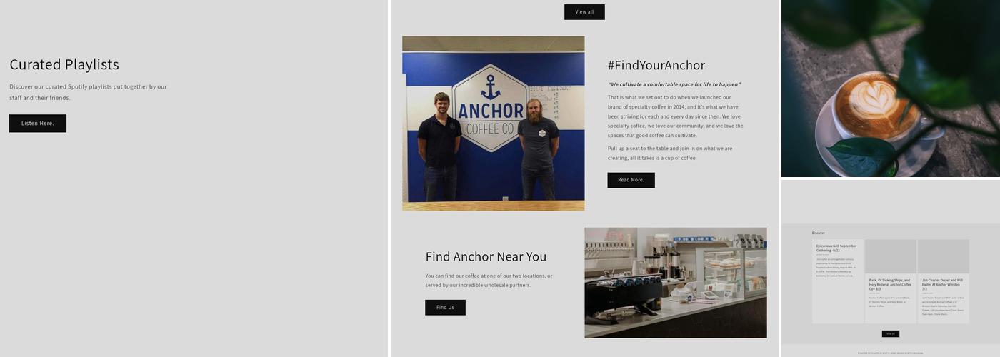 Anchor Coffee Co Menu
