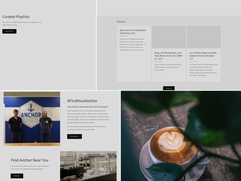 Anchor Coffee Co Menu