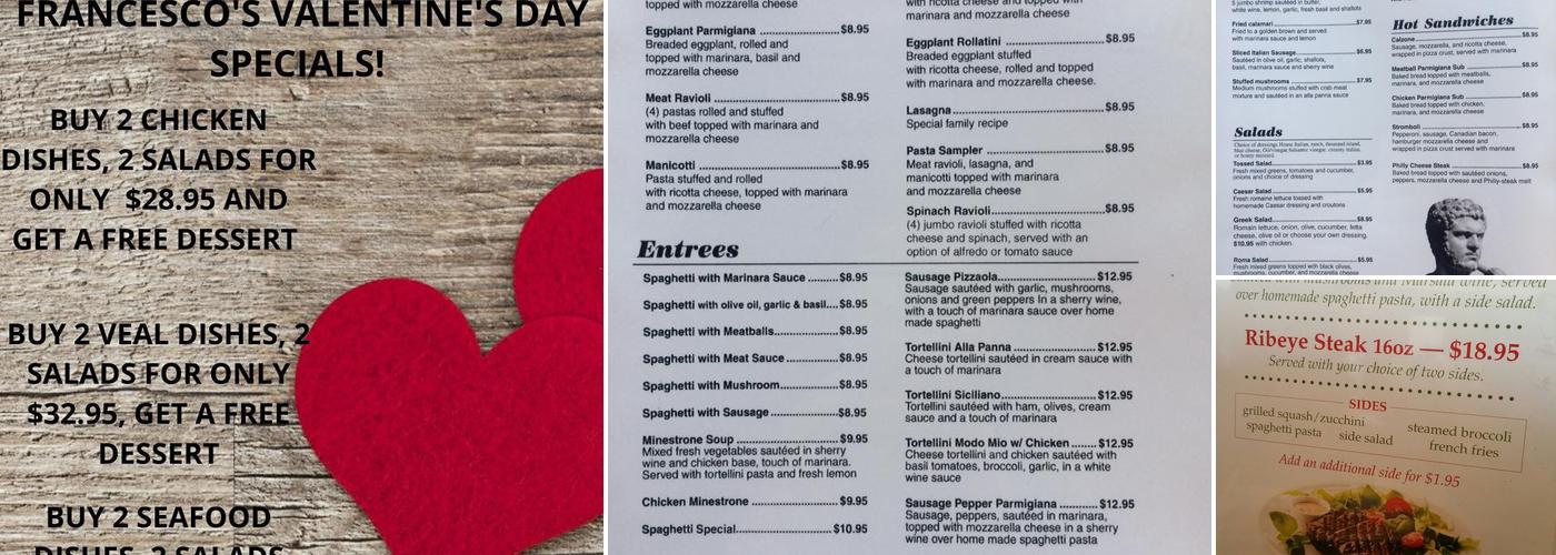 Francesco's Menu
