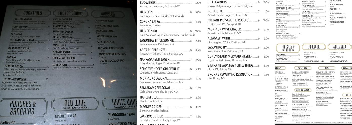 Row House Menu