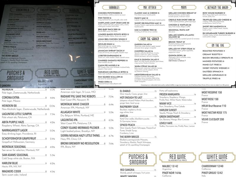 Row House Menu