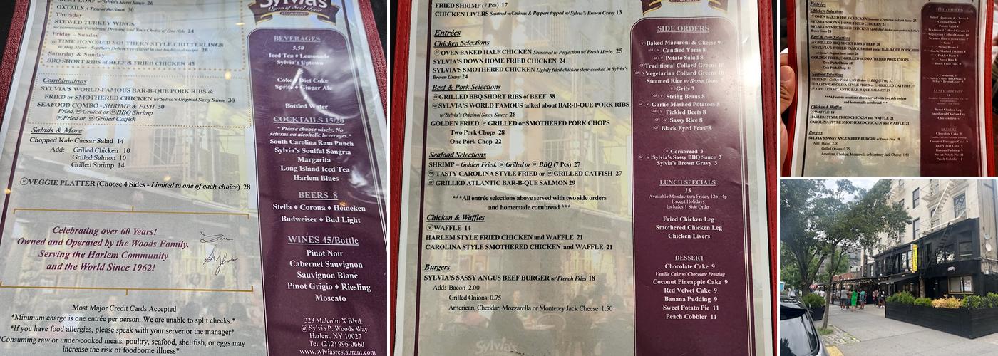 Sylvia's Restaurant Menu