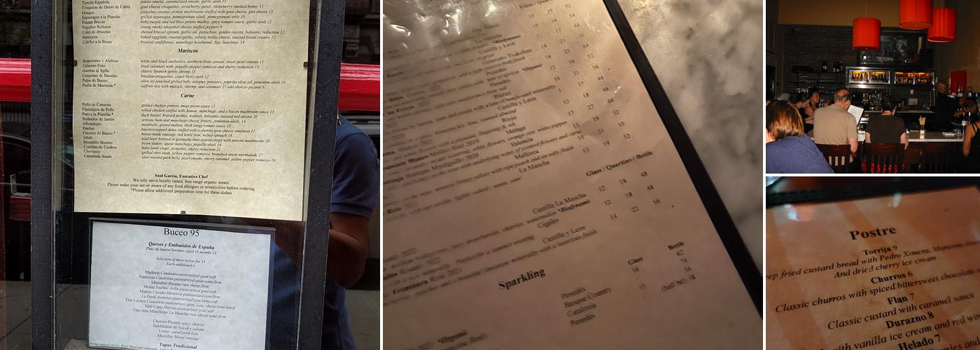 Buceo 95 Menu