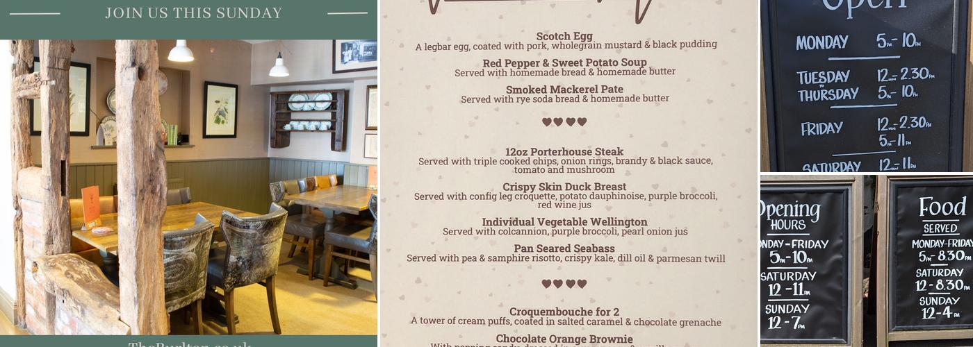 Burlton Inn, Burlton Menu