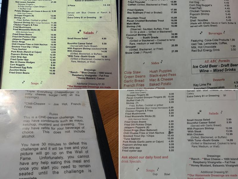 Salty Dog's Seafood & Grill Menu