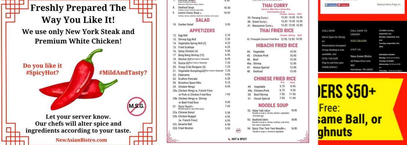 New Asian Bistro Menu