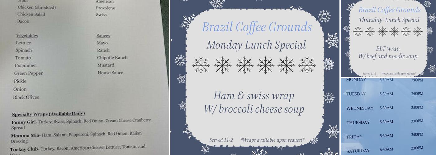 Brazil Coffee Grounds Menu