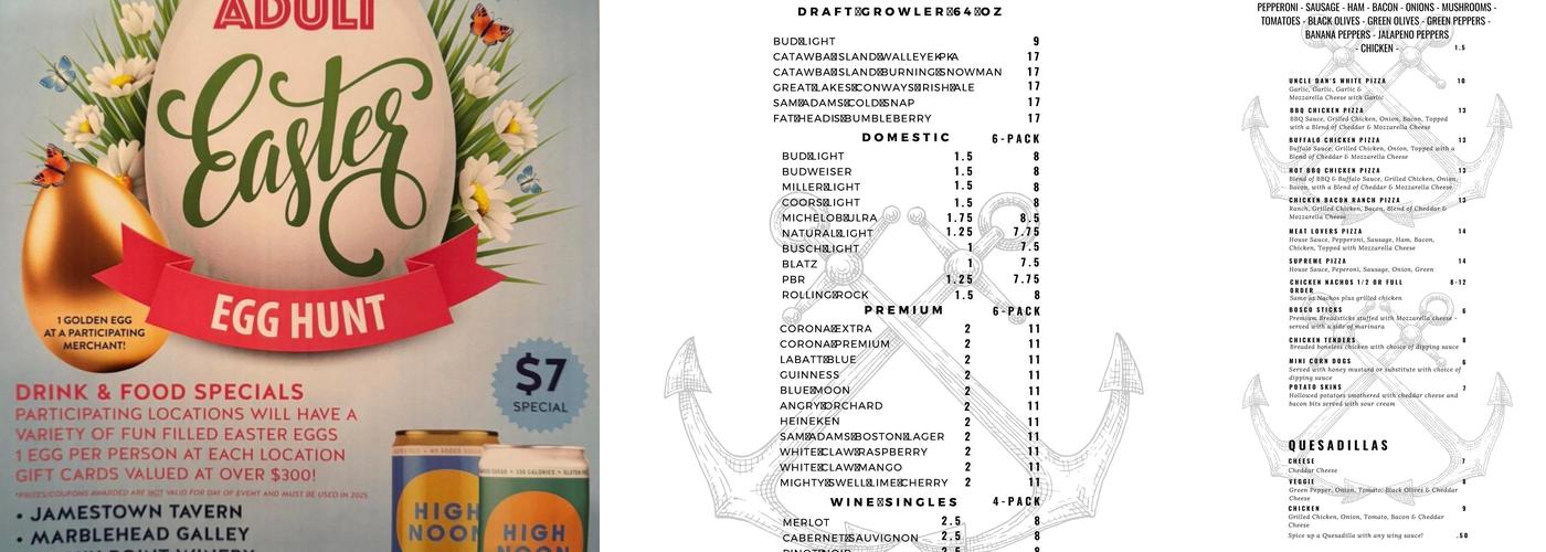 Jamestown Tavern Menu