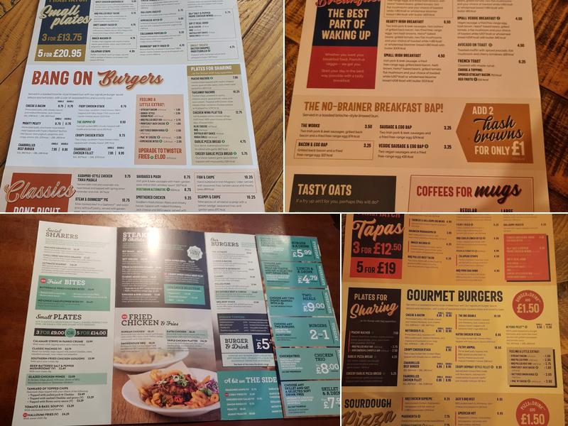 The Hole In The Wall Menu