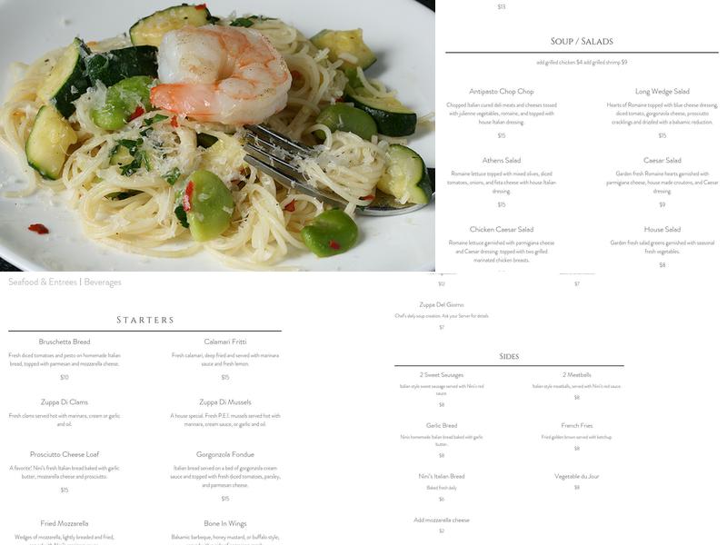 Nini's Menu