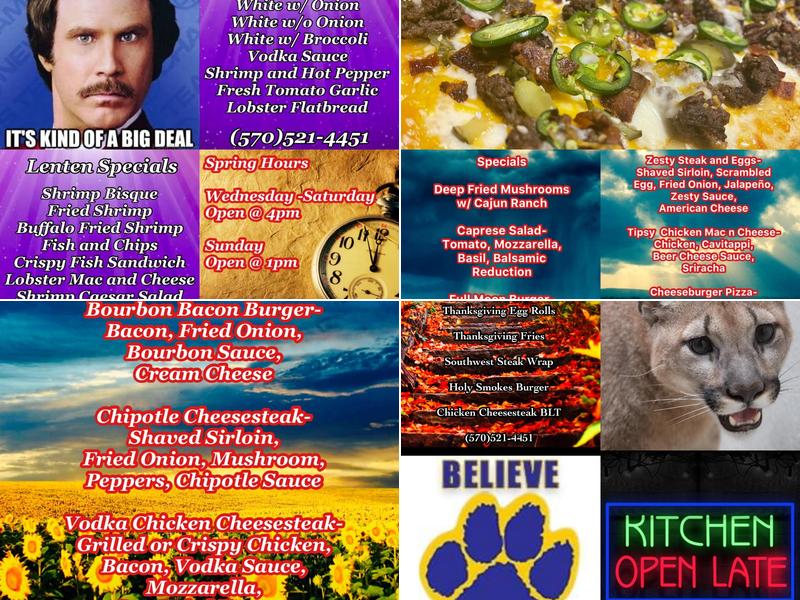 The Moontower Bar and Grill Menu