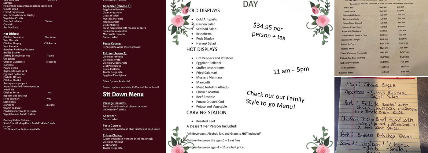 A Taste of Italy Menu