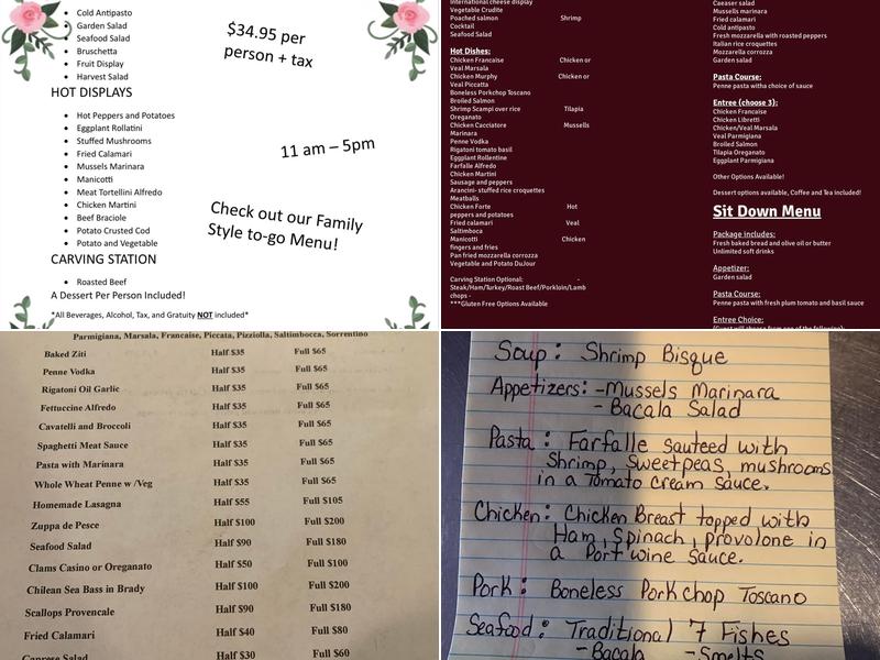 A Taste of Italy Menu