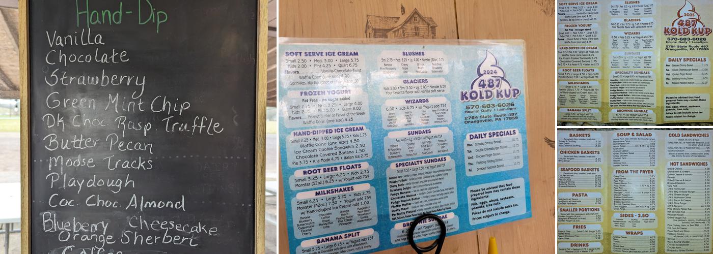 487 Kold Kup Menu