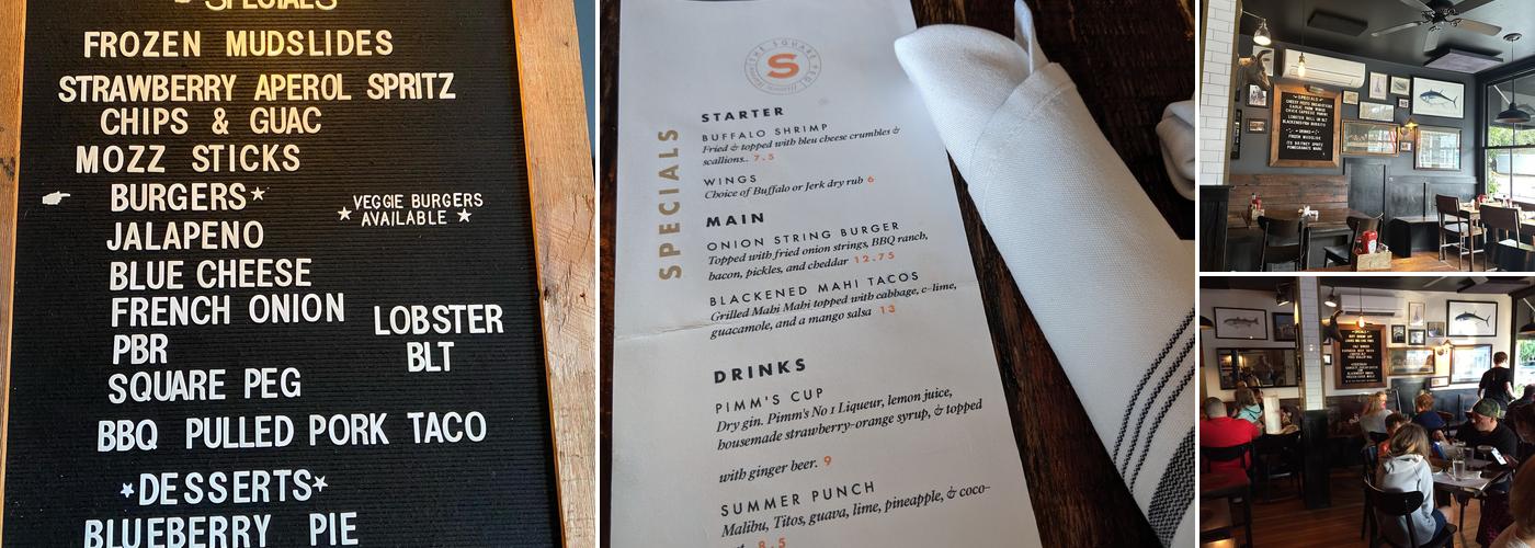 The Square Peg Menu