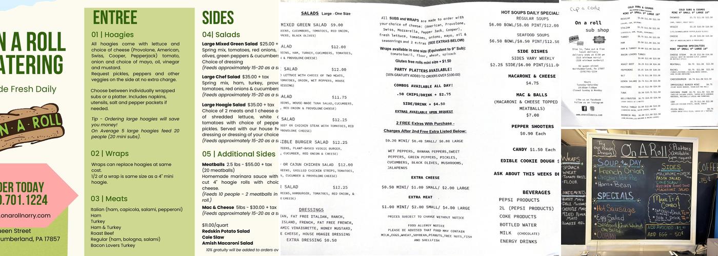 On a Roll Menu