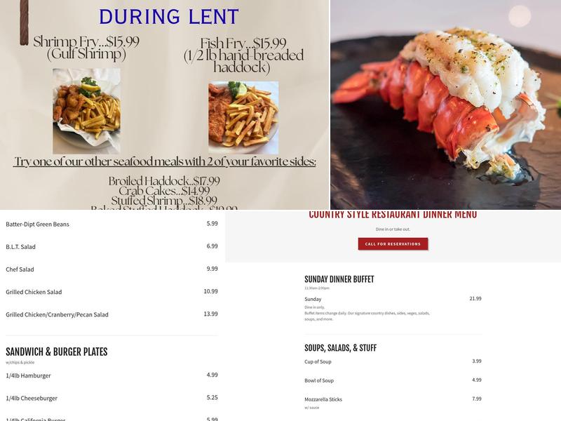 Masser's Restaurant Menu