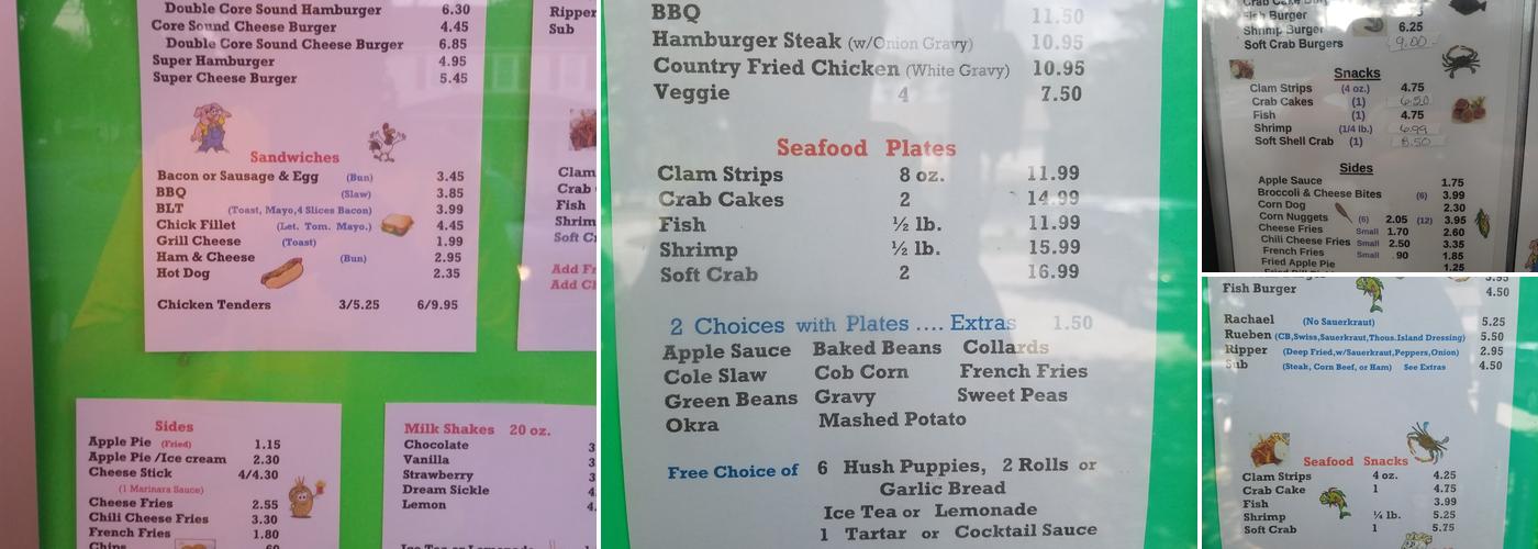 White Point Take-Out Menu