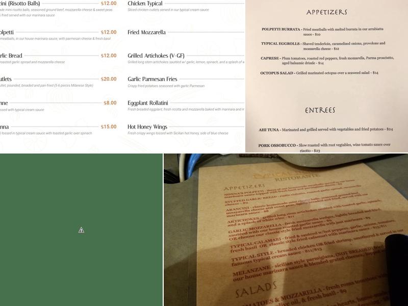 Typical Sicilian Menu