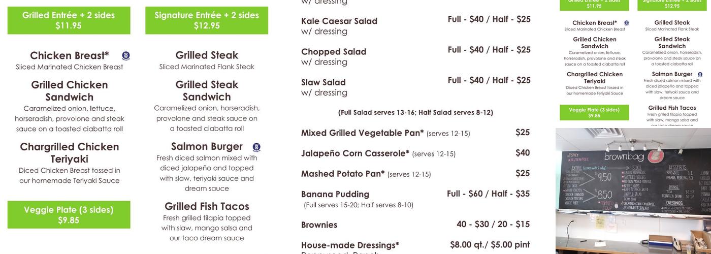 Brown Bag Menu