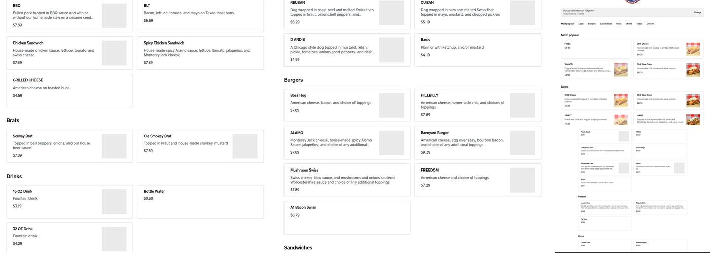 D & B's Hot Dogs and Ice Cream Menu