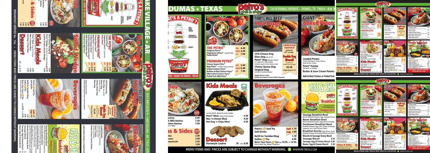 Petro's Chili & Chips - Cedar Bluff Menu