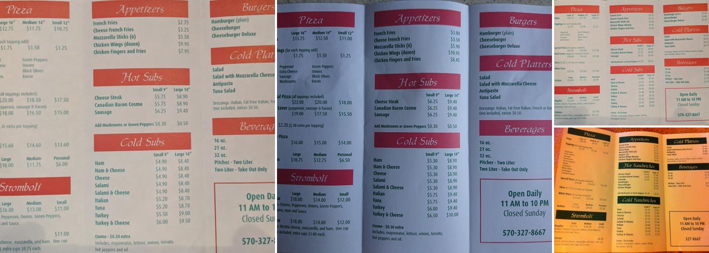Venice Pizza Menu
