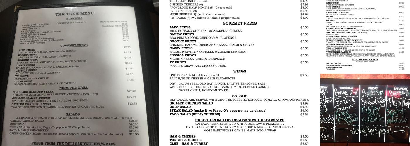 An-Teek Bar & Grill Menu