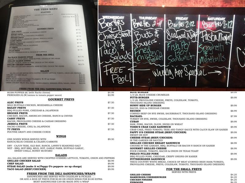 An-Teek Bar & Grill Menu