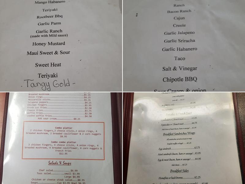 Greystone Diner & Bar Menu