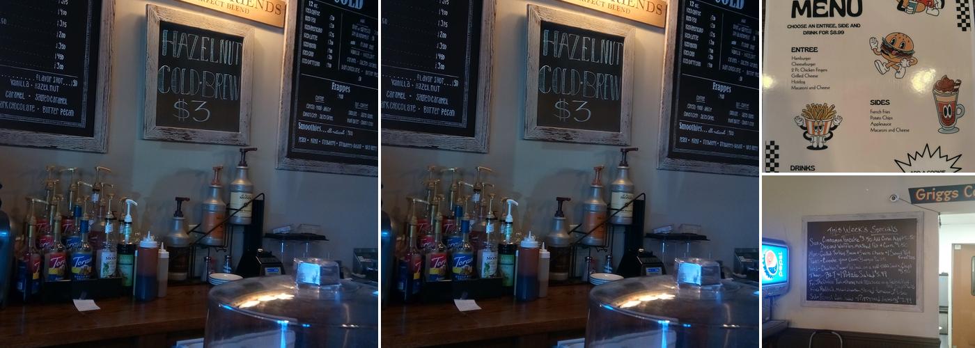 Griggs Coffee & Peanuts Menu