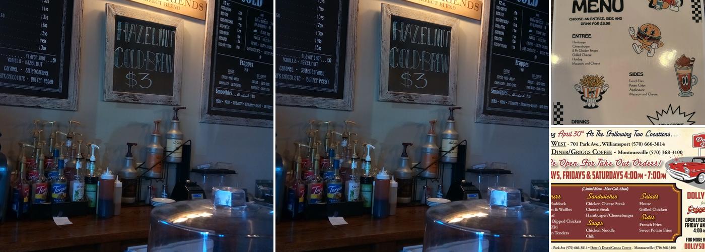 Griggs Coffee & Peanuts Menu